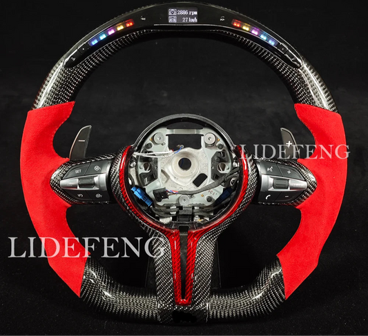 LED Carbon Fiber Steering Wheel Compatible With BMW Models Revix