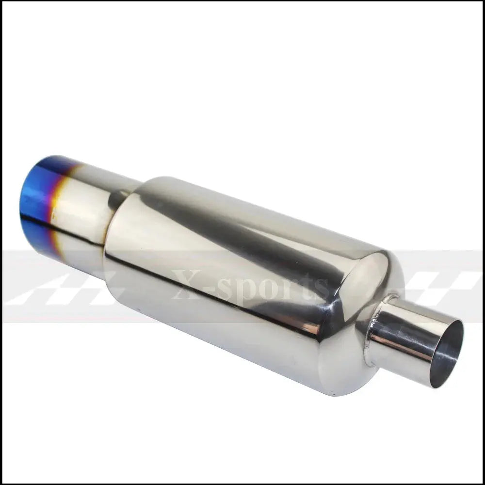 Car Motorbike Exhaust System Exhaust Pipe Muffler Tip Universal Stainless Steel ID 51MM 57MM 63MM Outlet 89mm Silencer Tail Pipe Revix