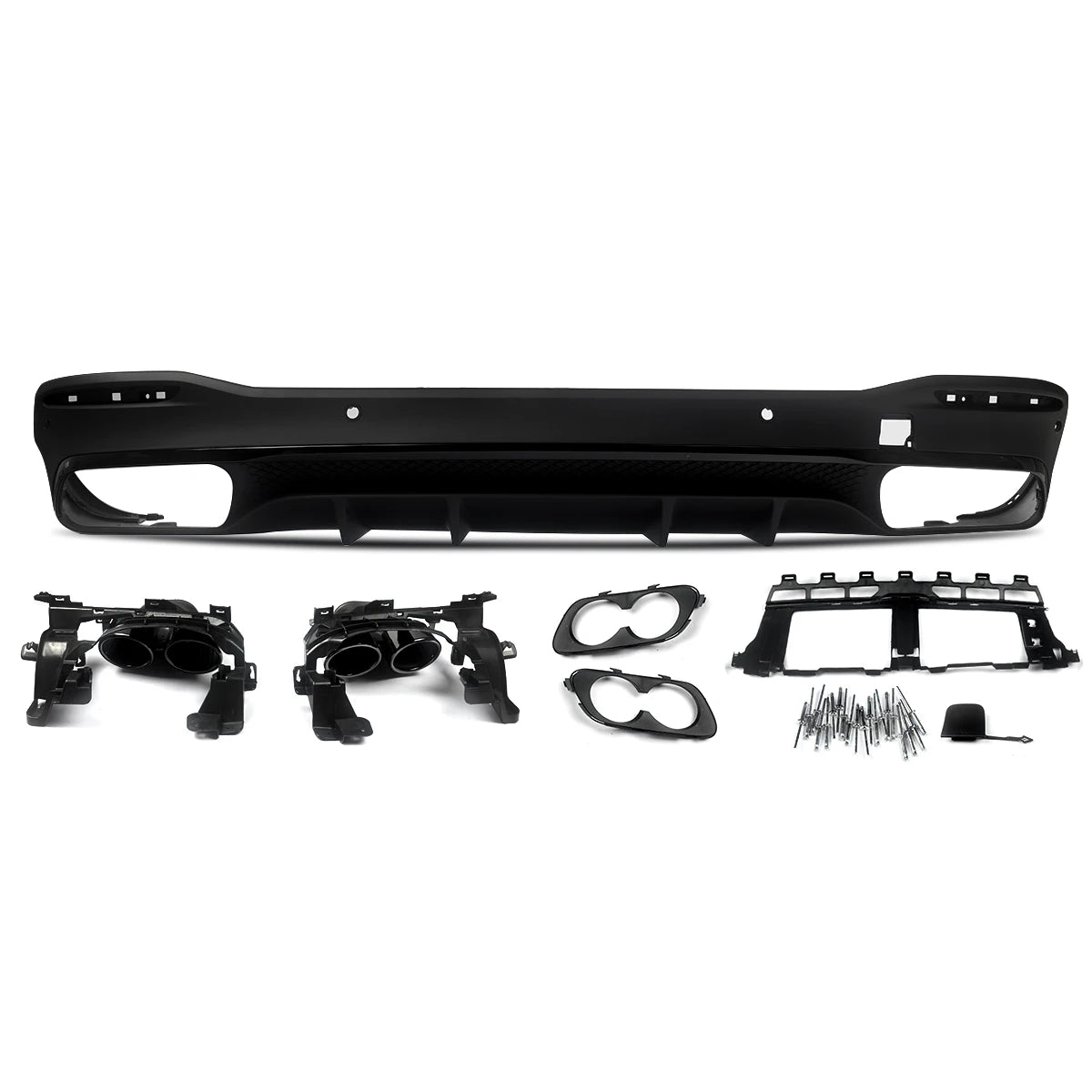 Mercedes-Benz GLE53 Rear Bumper Diffuser Lip + Exhaust Tips For GLE350 GLE400 GLE450 GLE580 2019+ Revix