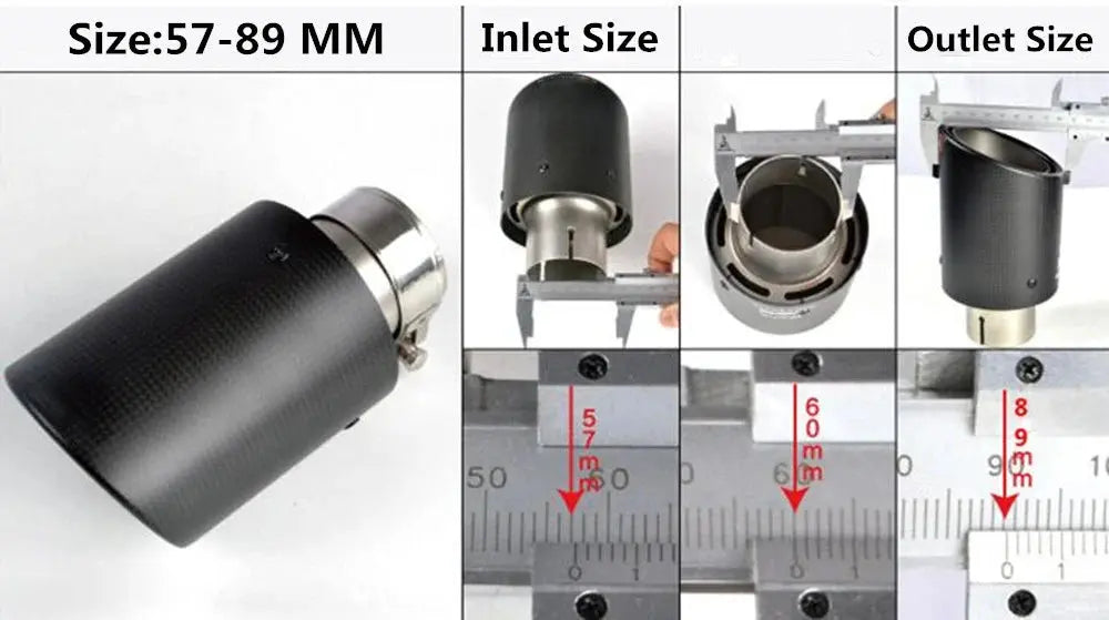 1Piece Exhaust Tips Matte Stainless Steel Car Exhaust Muffler Tips Tail Pipe Exhaust System tail Pipe Nozzle For muffler Revix