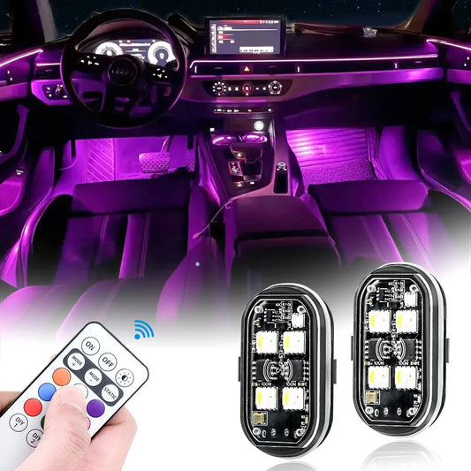4/6pcs Wireless LED Atmosphere Lights, 8 Colors Rechargeable LEDs Revix