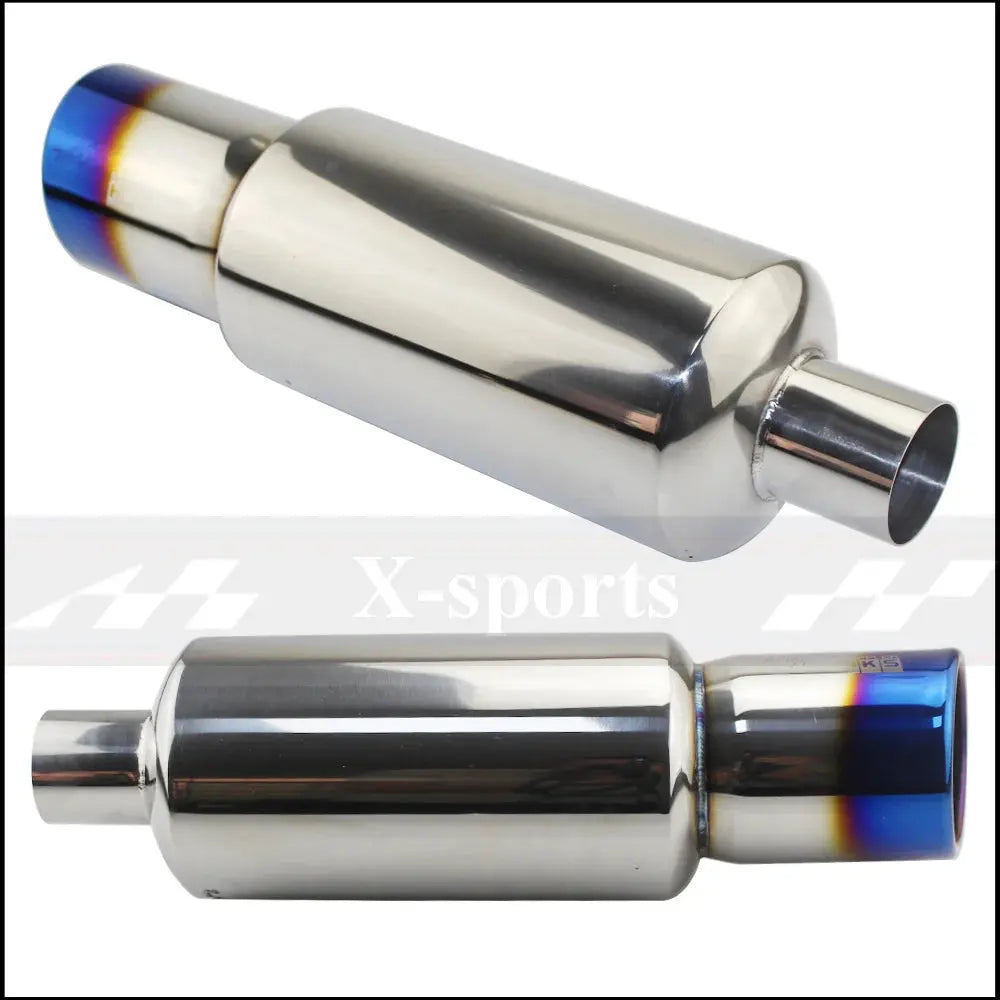 Car Motorbike Exhaust System Exhaust Pipe Muffler Tip Universal Stainless Steel ID 51MM 57MM 63MM Outlet 89mm Silencer Tail Pipe Revix