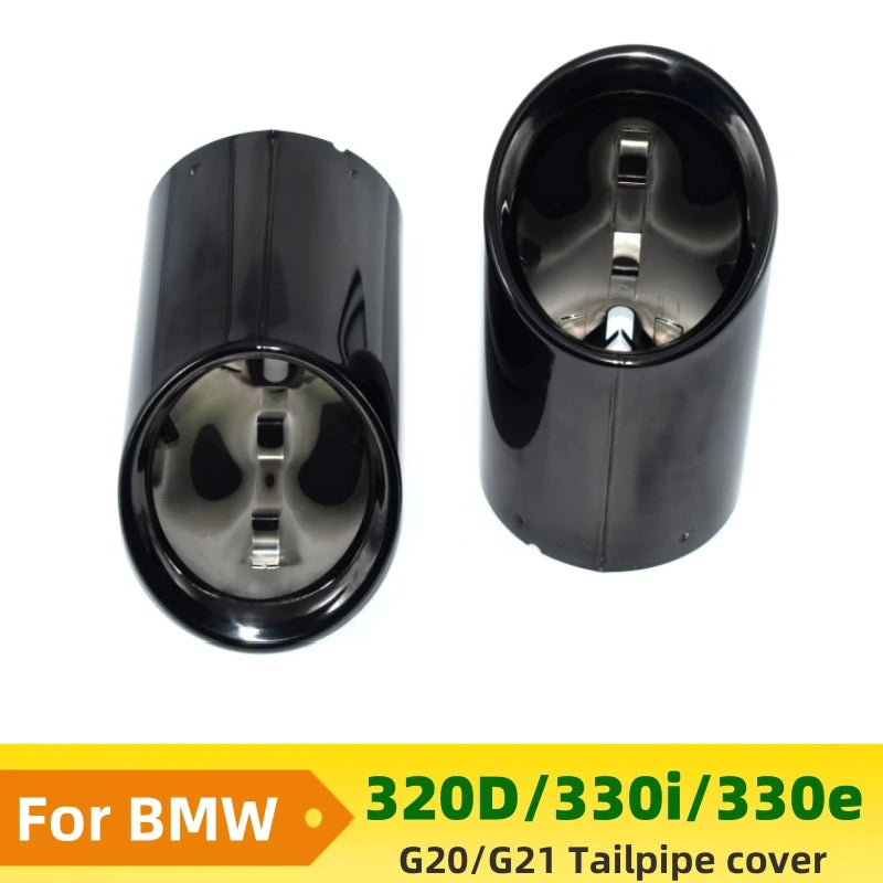 For BMW 320d 330i 330e Exhaust Tailpipe cover G20 G21 Muffler Tip Nozzle Black Exhaust Head Revix