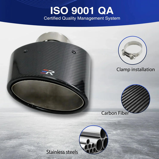 ER Exhaust Racing Real Carbon Fiber Oval Shape Exhaust Tips for Universal car Exhaust Modified Muffler Nozzle Upgrade Revix