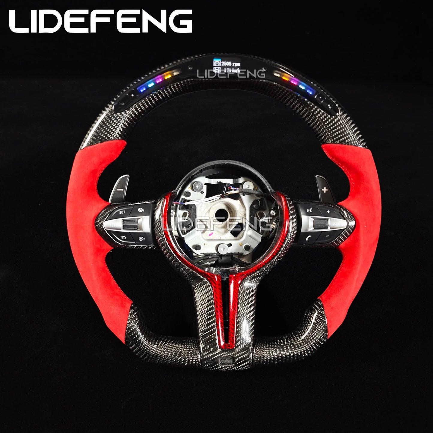 LED Carbon Fiber Steering Wheel Compatible With BMW Models Revix