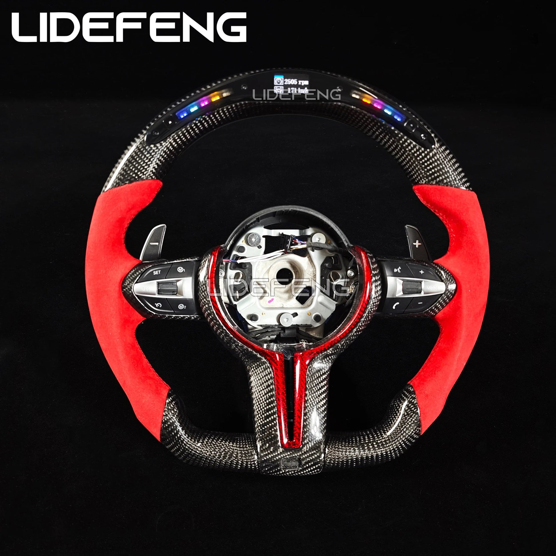 LED Carbon Fiber Steering Wheel Compatible With BMW Models Revix