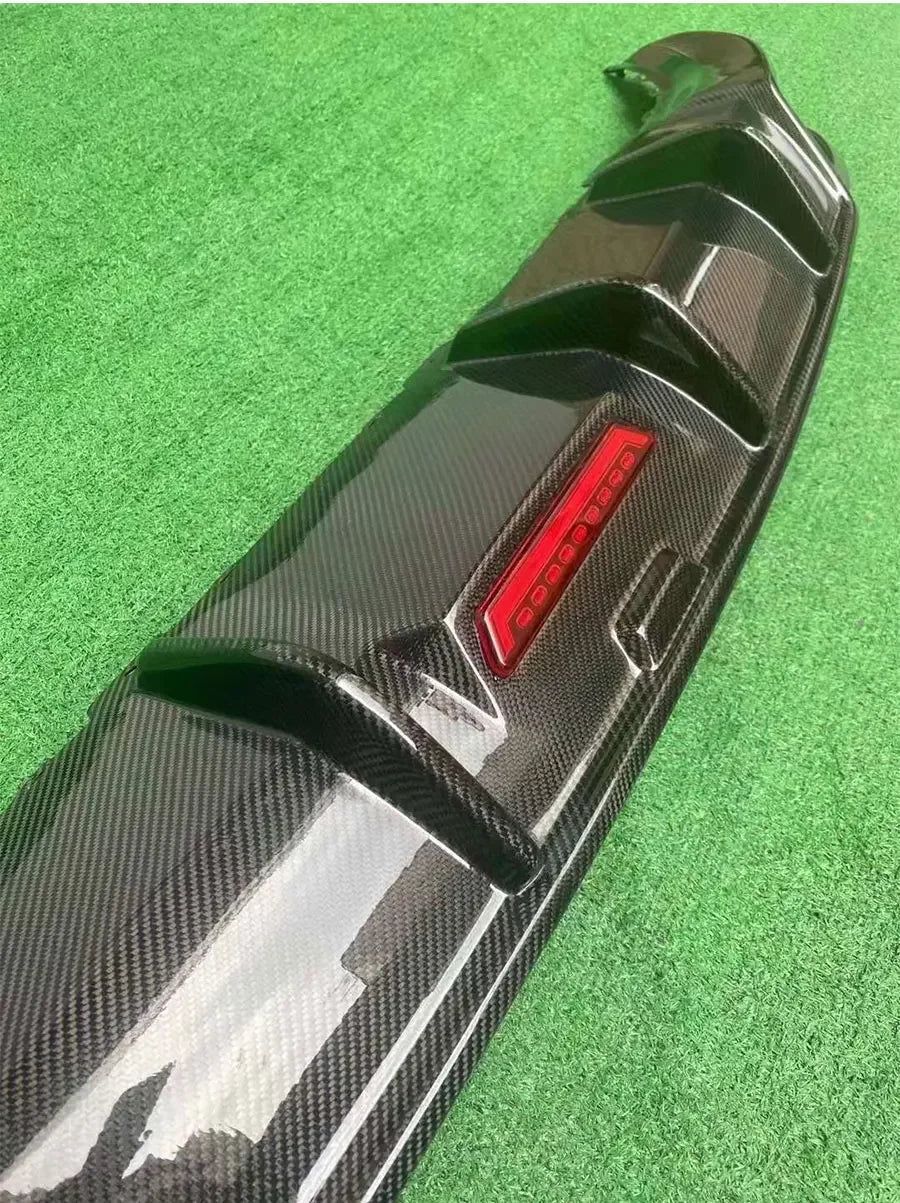 For Audi Q8 SQ8 2018+ Carbon Fiber Diffuser Car Rear Bumper Diffuser Rear Splitters Spoiler Back lip Auto Parts Revix