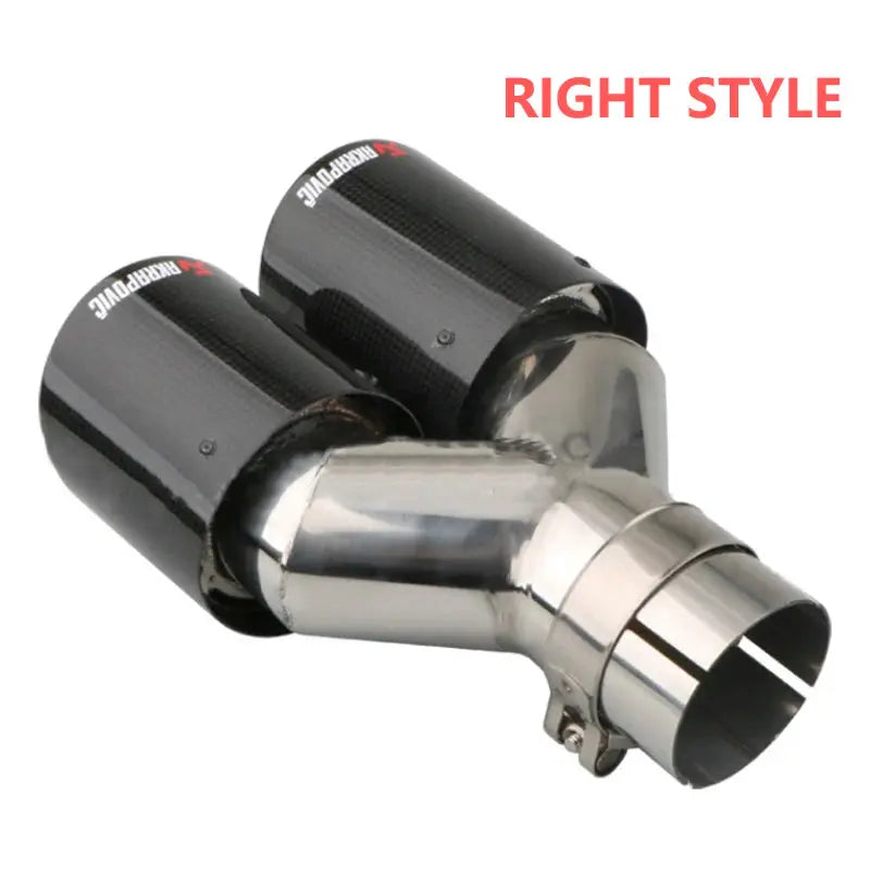 Left right carbon fiber exhaust tips stainless steel twin exhaust tip Y style exhaust muffler tuning car accessorie universal Revix