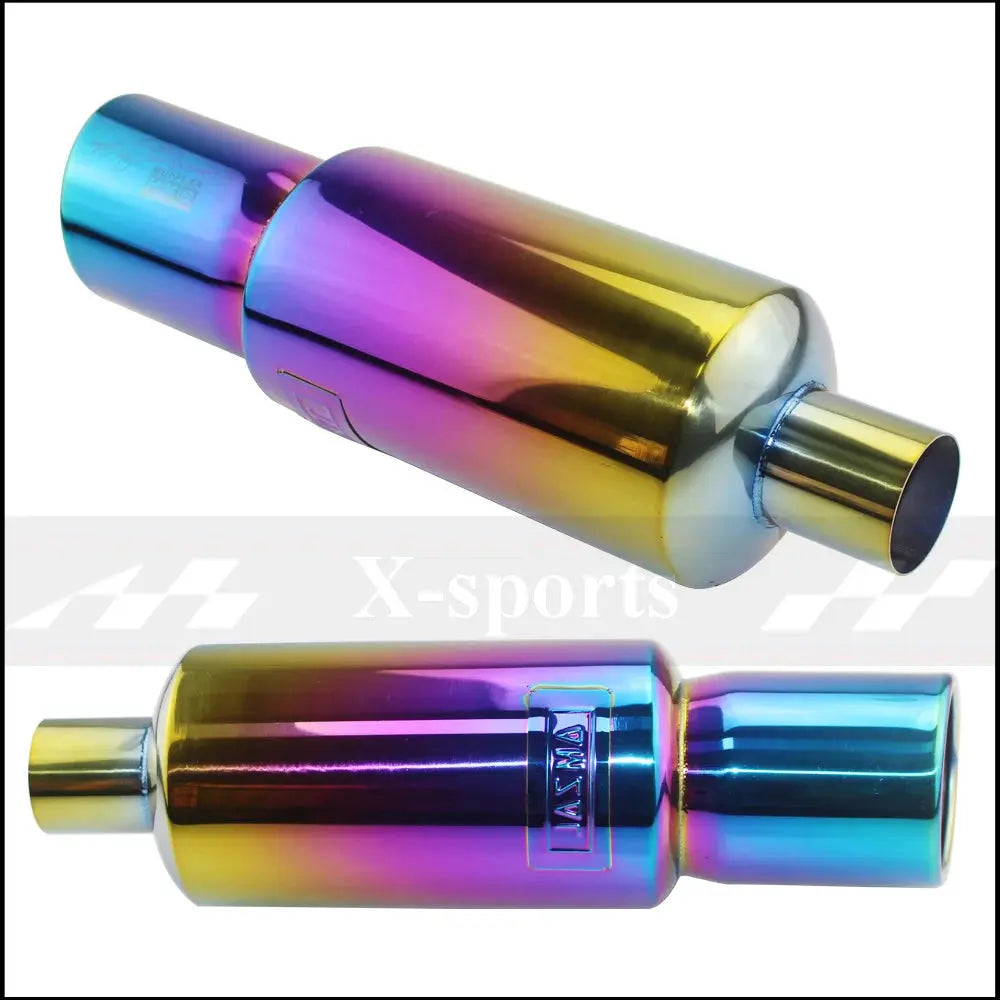 Car Motorbike Exhaust System Exhaust Pipe Muffler Tip Universal Stainless Steel ID 51MM 57MM 63MM Outlet 89mm Silencer Tail Pipe Revix