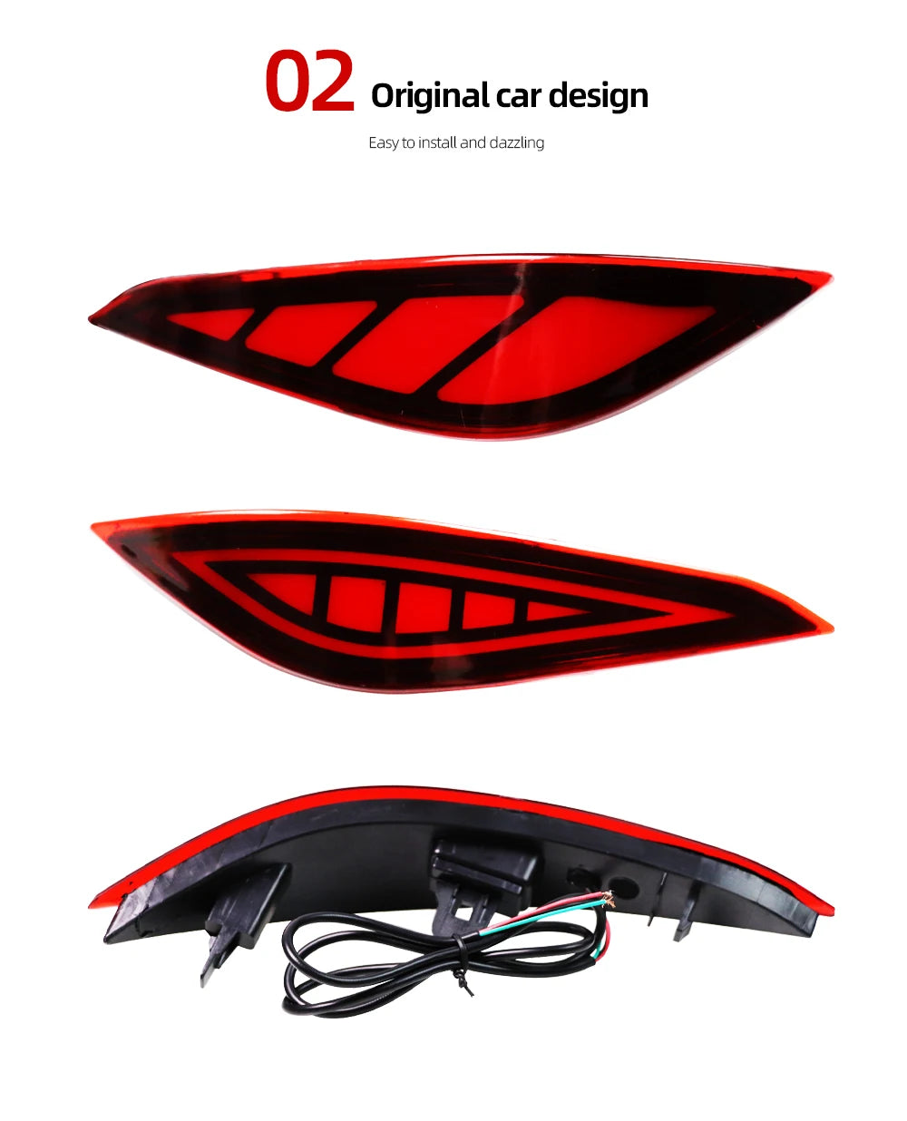 2PCS LED Reflector For Toyota Rush 2018 2019 2020 Car Rear Fog Lamp Brake Light Rear Bumper Decoration Lamp Revix
