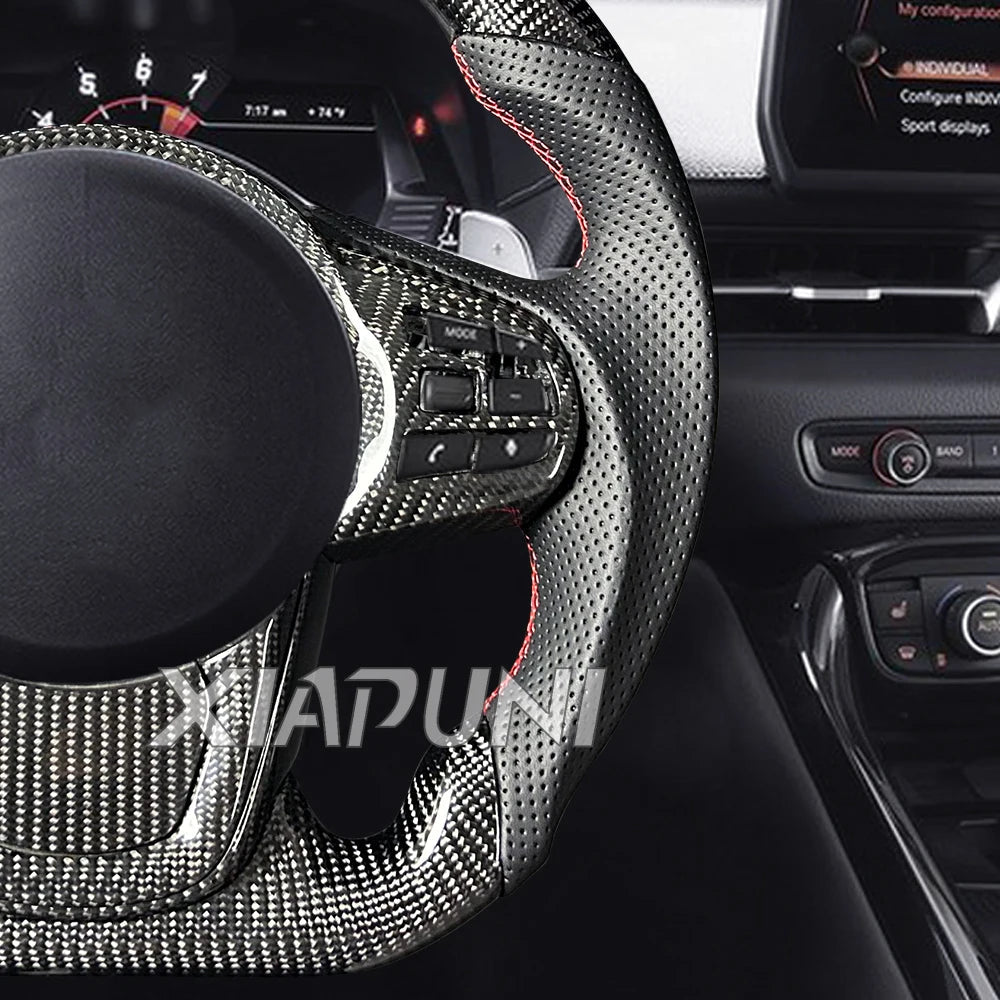Customized LED RPM Steering Wheel For Toyota Supra A90 A91 2019-2024 Model Carbon Fiber Racing Wheel Revix