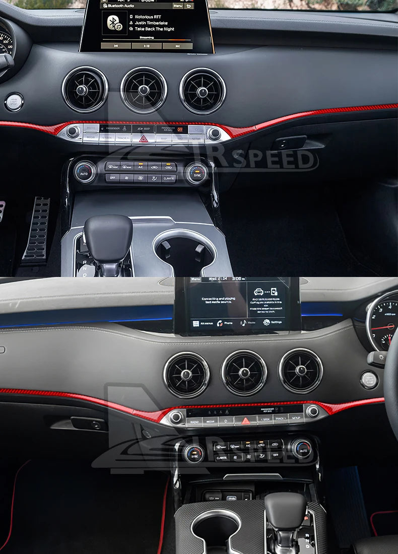 Interior Carbon Fiber Sticker For Kia Stinger 2019 2020 2021 2022 2023 Revix