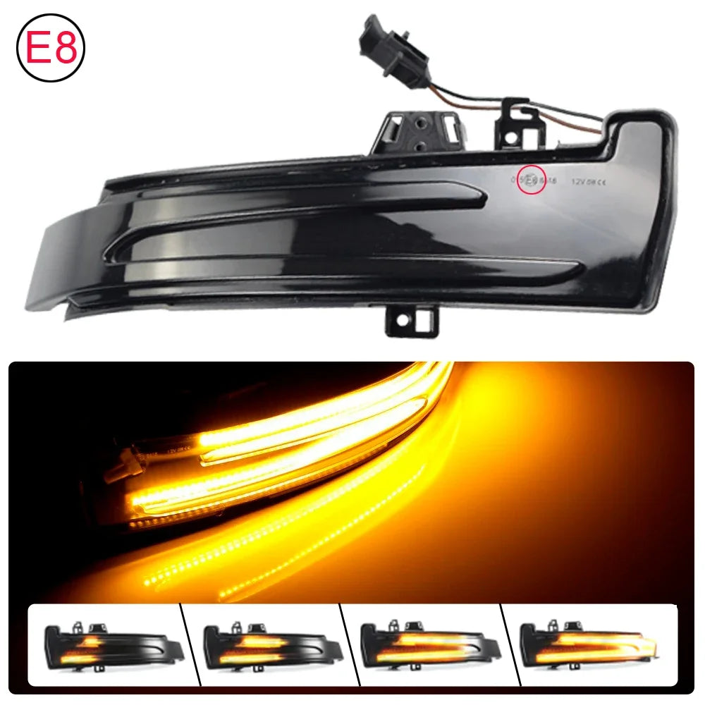 1 Pair Dynamic Turn LED Signals For Mercedes Benz W204 CLA A B C E S GLA GLK CLS Class W176 W212 Revix