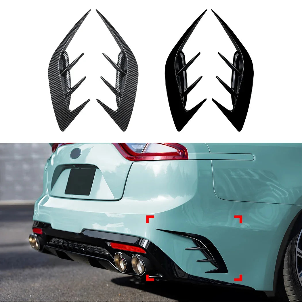 2Pcs Rear Bumper Side Vent C Canard Covers For KIA Stinger 2017-2023 Front Bumper Trim Canards Car Styling Accessory Revix
