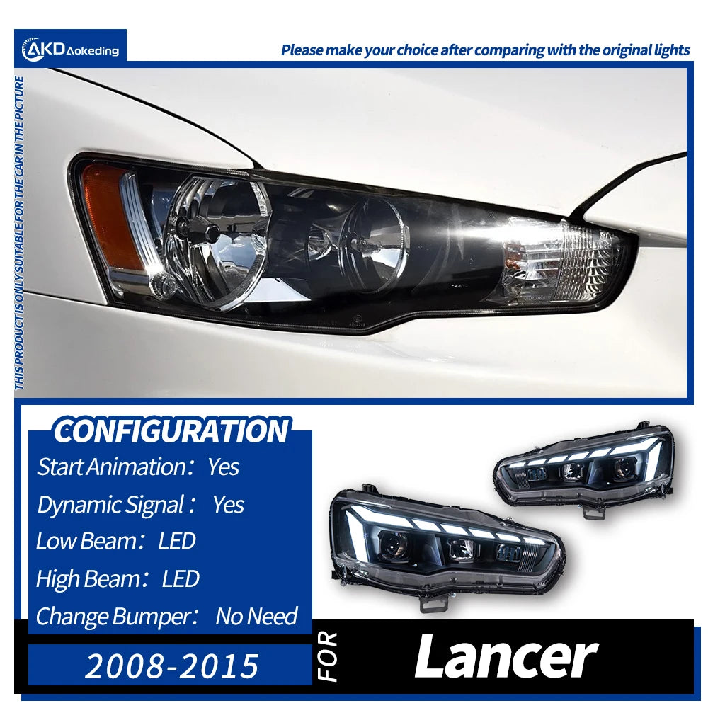 Mitsubishi Lancer LED Tuning Headlights with DRL (2008–2018)