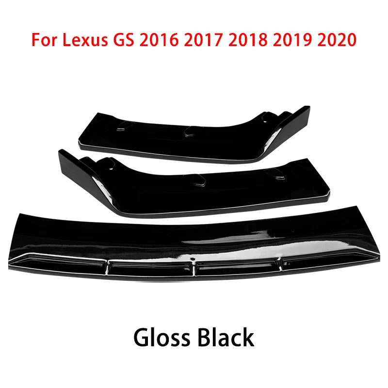 High Quality Car Front Bumper Lip Body Kit Chin Spoiler Diffuser Guard Accessories Carbon Fiber Look ABS For Lexus GS 2016-2020 Revix
