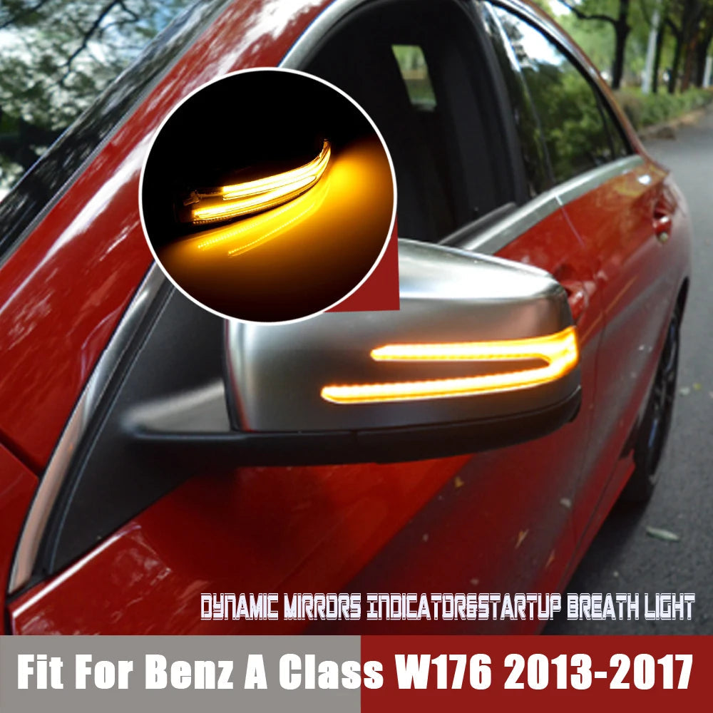 1 Pair Dynamic Turn LED Signals For Mercedes Benz W204 CLA A B C E S GLA GLK CLS Class W176 W212 Revix