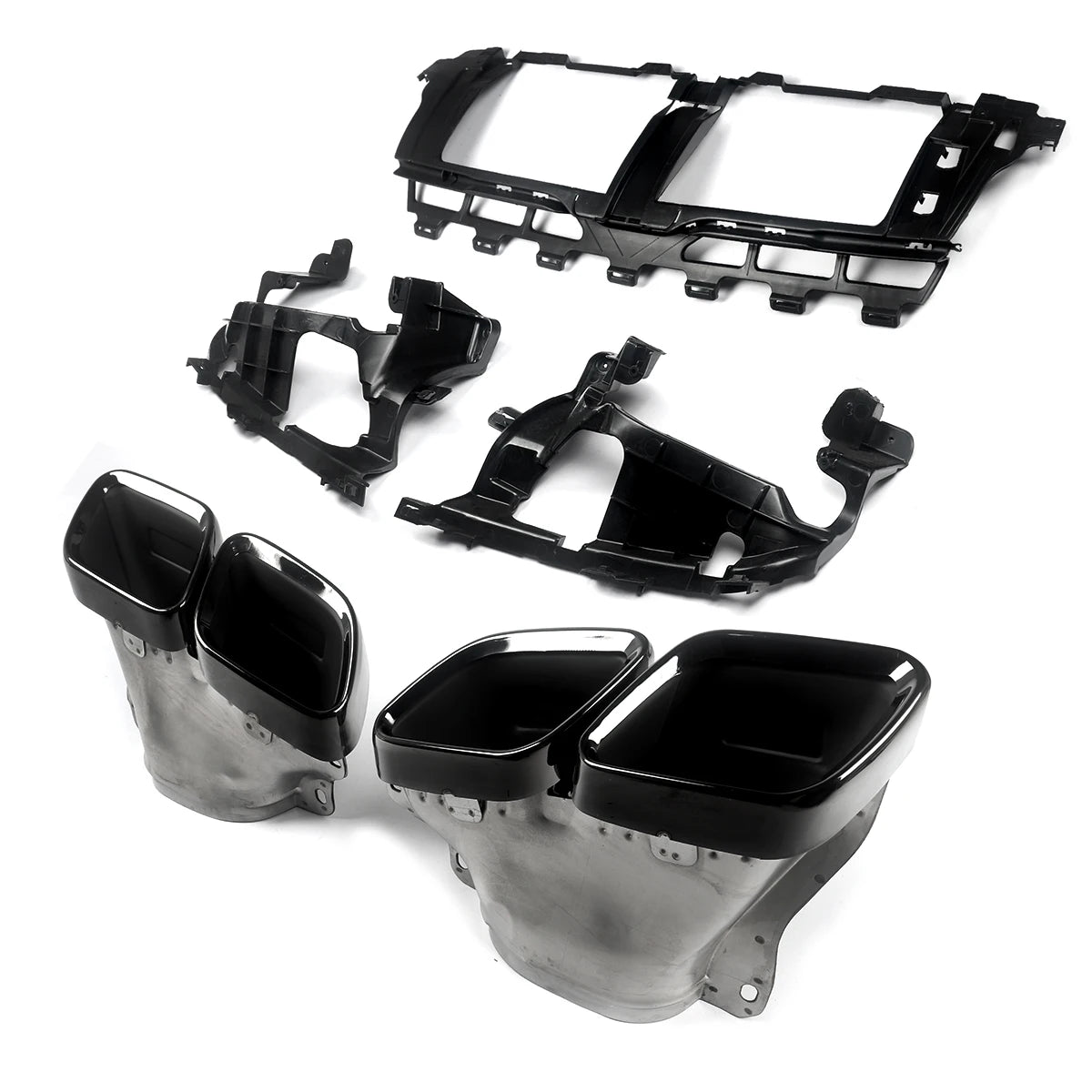 GLS63 AMG Style Black Rear Diffuser with Exhaust Tips for Mercedes Benz X167 2019+ Revix