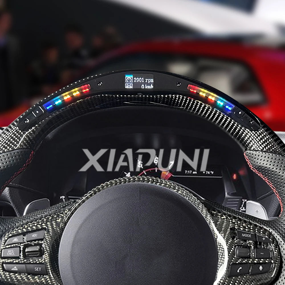 Customized LED RPM Steering Wheel For Toyota Supra A90 A91 2019-2024 Model Carbon Fiber Racing Wheel Revix
