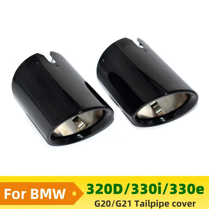 For BMW 320d 330i 330e Exhaust Tailpipe cover G20 G21 Muffler Tip Nozzle Black Exhaust Head Revix