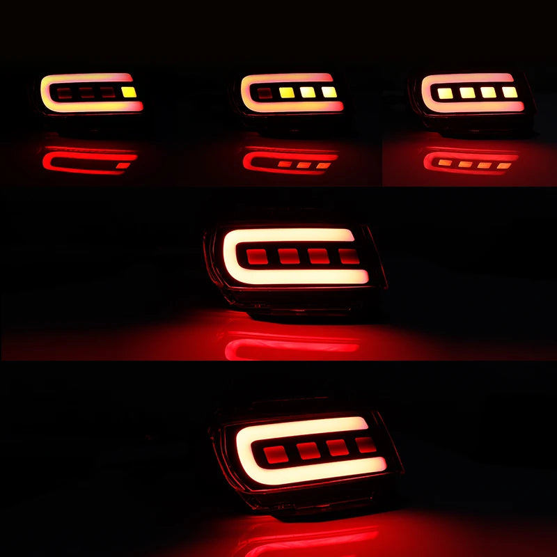 For Toyota Land Cruiser Prado 150 LC150 FJ150 GRJ150 2010 - 2020 Rear Bumper Reflector LED Car Tail Lamp Brake Turn Signal Light Revix
