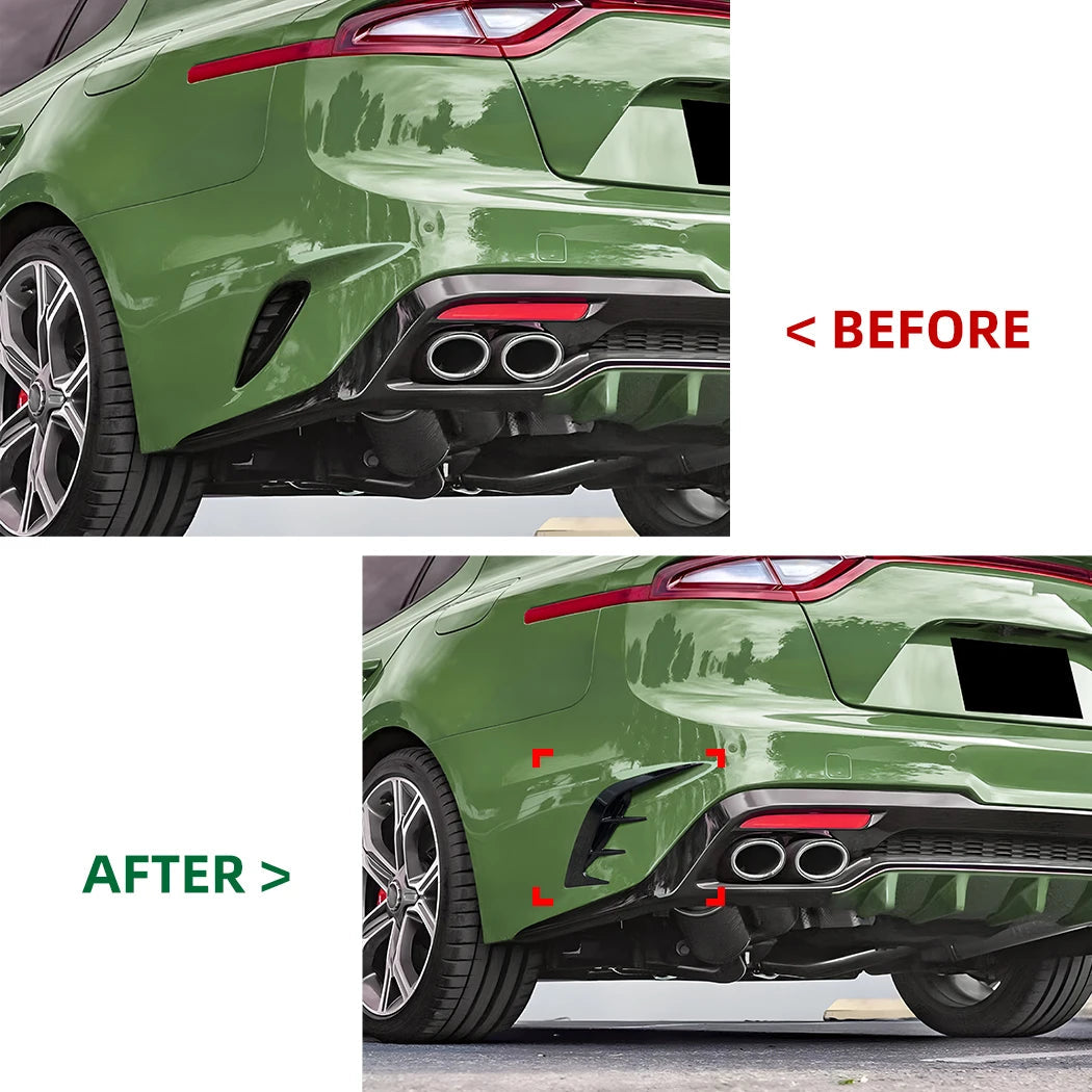 2Pcs Rear Bumper Side Vent C Canard Covers For KIA Stinger 2017-2023 Front Bumper Trim Canards Car Styling Accessory Revix
