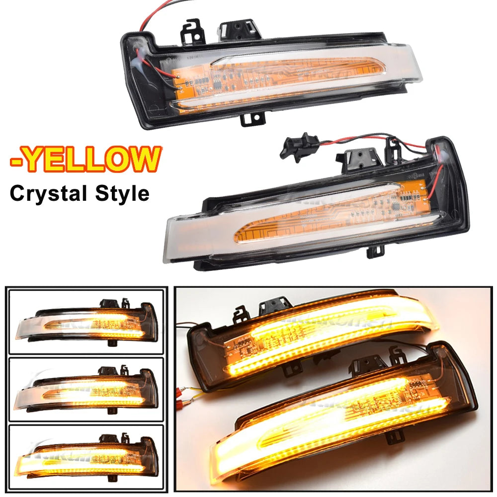 1 Pair Dynamic Turn LED Signals For Mercedes Benz W204 CLA A B C E S GLA GLK CLS Class W176 W212 Revix