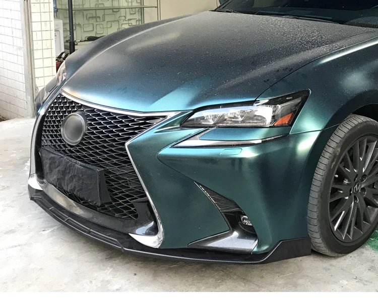 High Quality Car Front Bumper Lip Body Kit Chin Spoiler Diffuser Guard Accessories Carbon Fiber Look ABS For Lexus GS 2016-2020 Revix