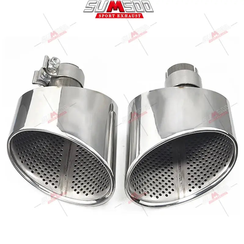 1 Pair Car Exhaust Tip For Audi A4 A5 A6 A7 UP TO RS4 RS5 RS6 RS7 Muffler Tip Tailpipe 304 Stainless Steel Exhaust Pipe Revix