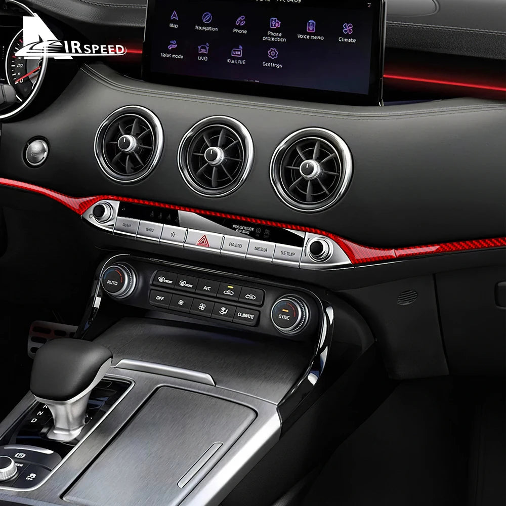 Interior Carbon Fiber Sticker For Kia Stinger 2019 2020 2021 2022 2023 Revix