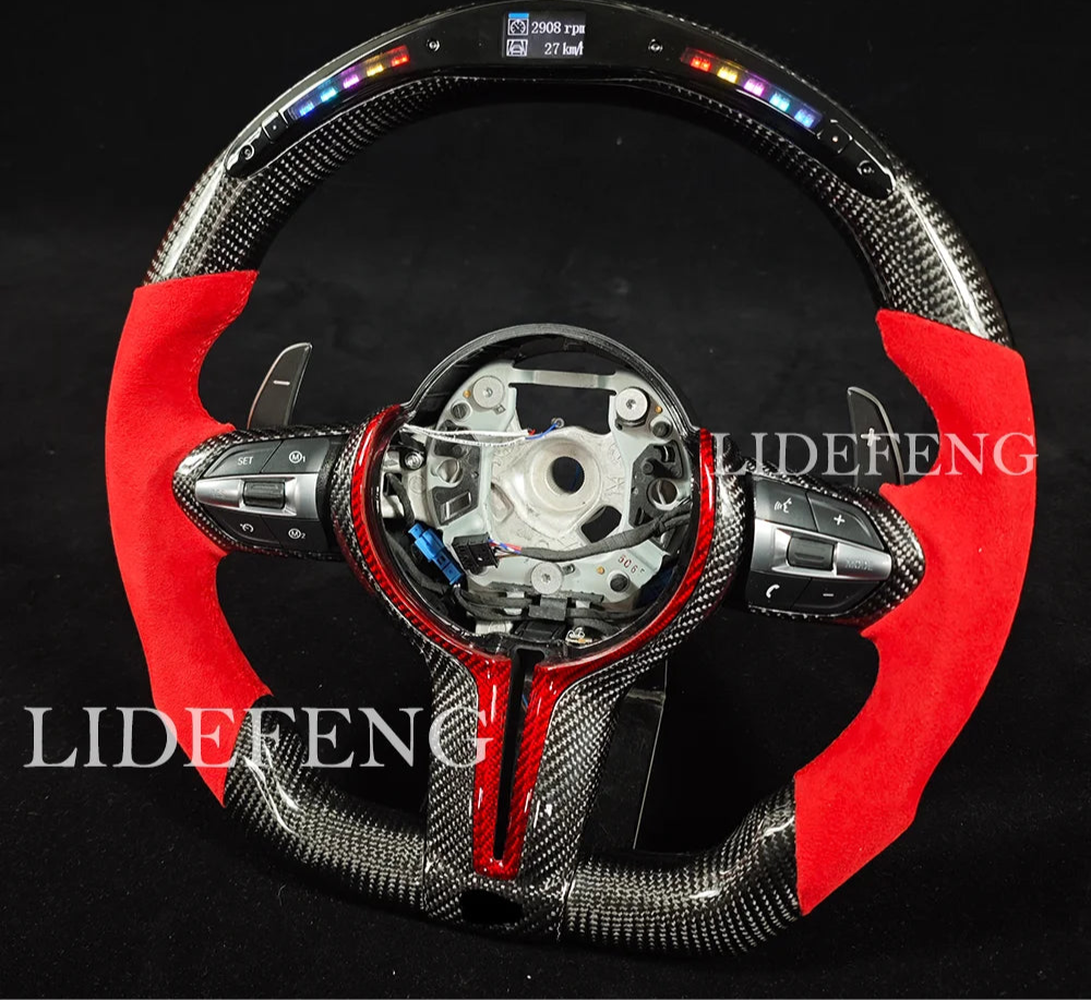 LED Carbon Fiber Steering Wheel Compatible With BMW Models Revix