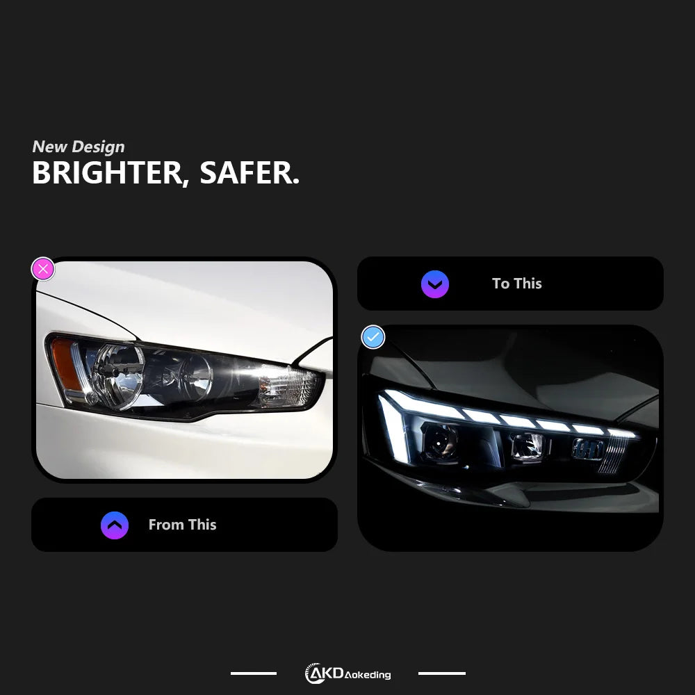 Mitsubishi Lancer LED Tuning Headlights with DRL (2008–2018)