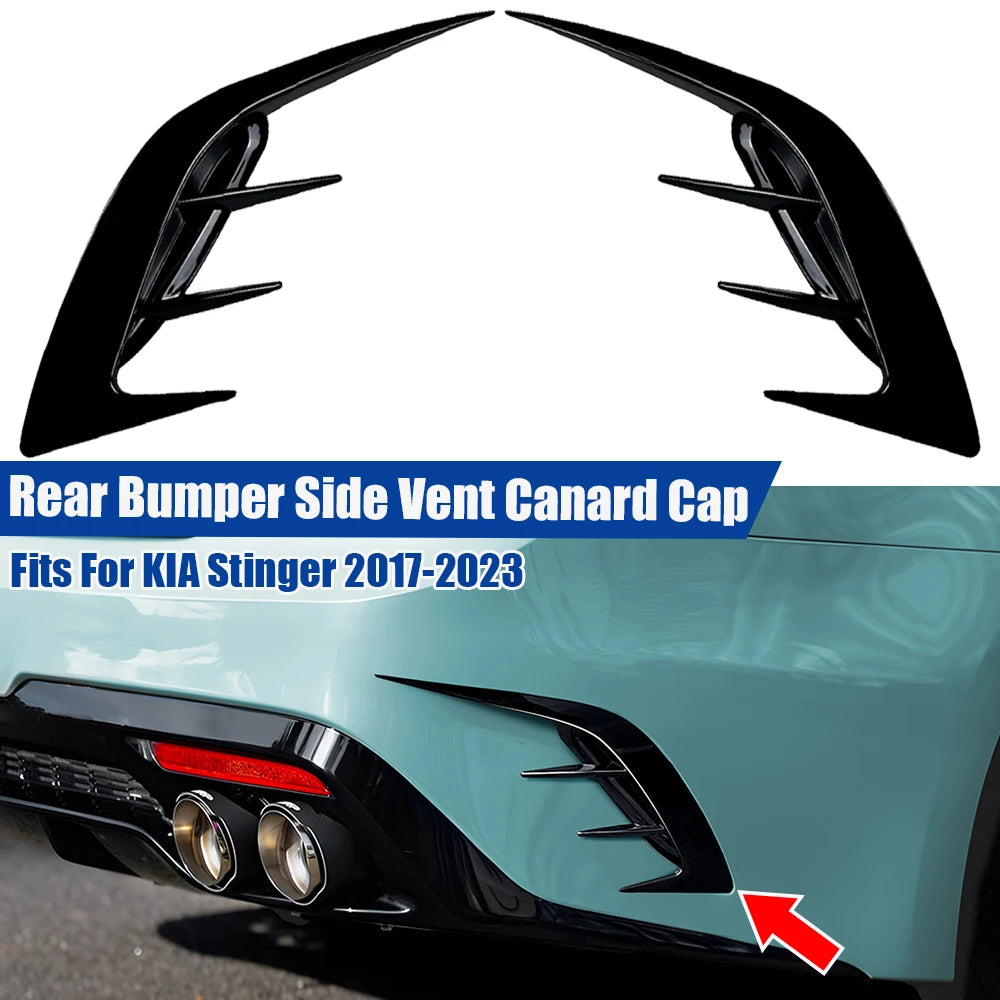 2Pcs Rear Bumper Side Vent C Canard Covers For KIA Stinger 2017-2023 Front Bumper Trim Canards Car Styling Accessory Revix
