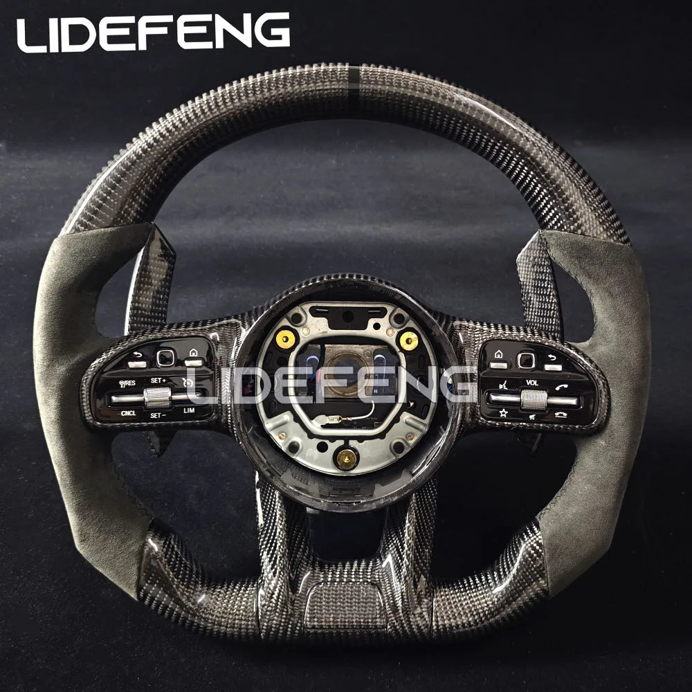 Retorfit LED Carbon Fiber Steering Wheel For Mercedes Benz AMG W204 W205 W213 C63 E63 G63 G55 G500 W212 W463 CLS63 GLA CLA Revix