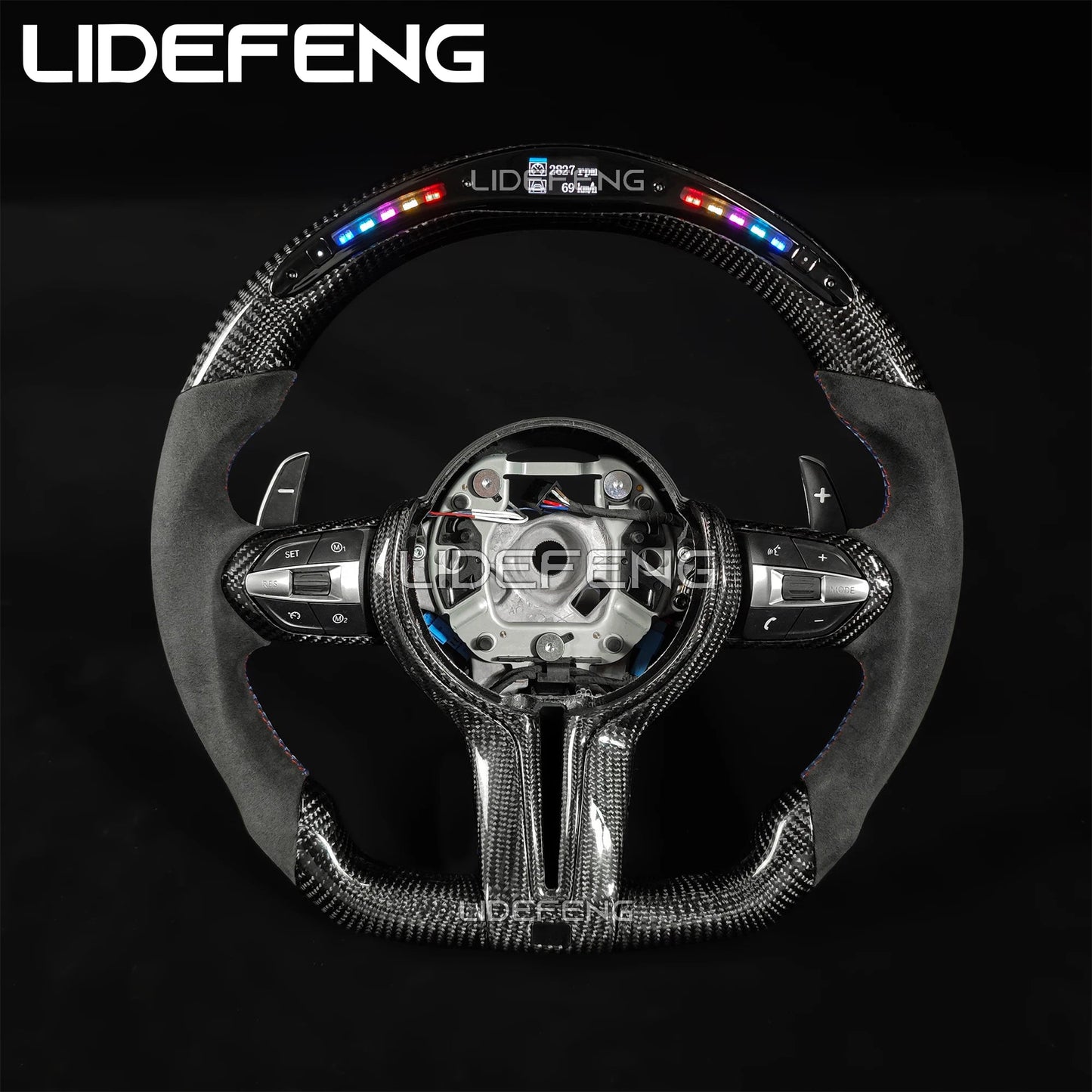 LED Carbon Fiber Steering Wheel Compatible With BMW Models Revix