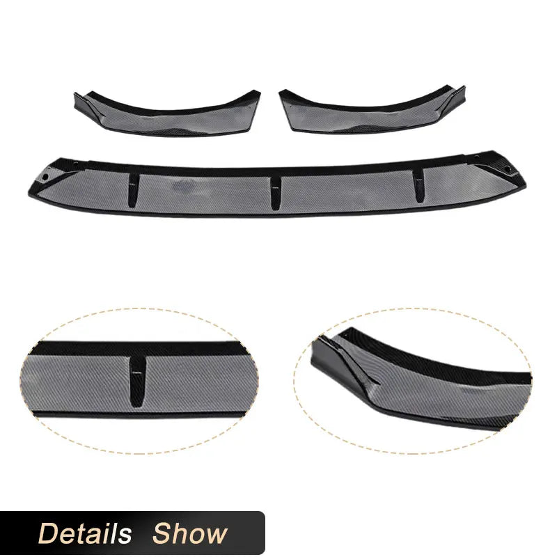 Car Front Bumper Lip Spoiler ABS Gloss Black Carbon Look for KIA K5 Sedan 4-Door 2020-2025 Racing Front Lip Chin Apron Body Kit Revix