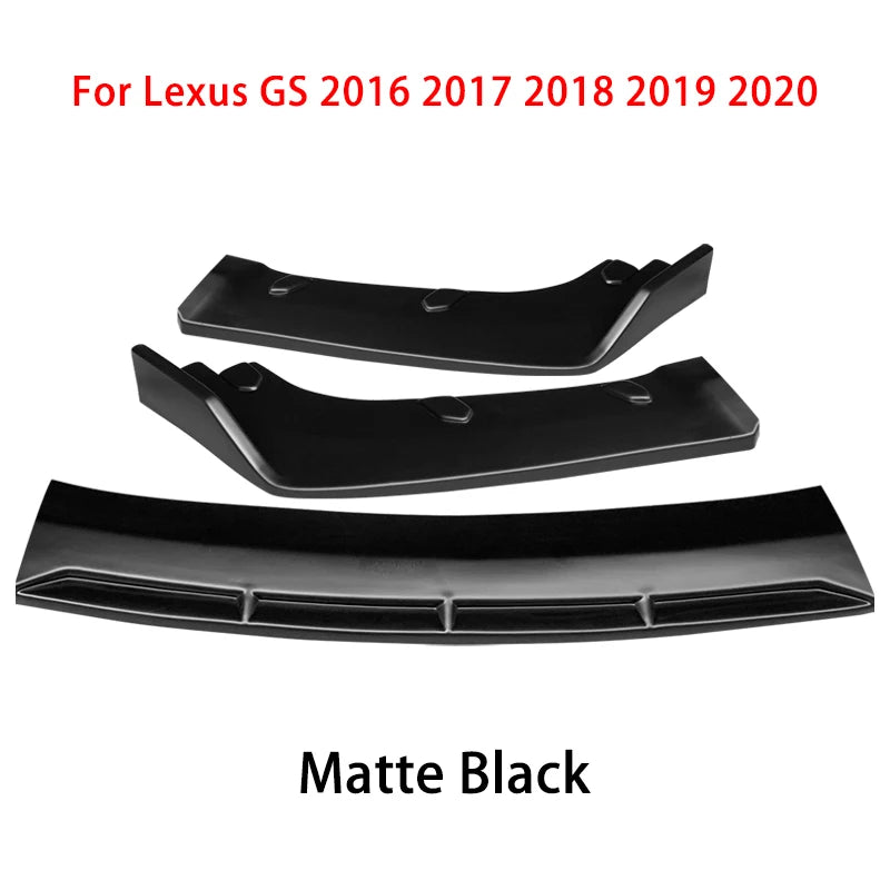 High Quality Car Front Bumper Lip Body Kit Chin Spoiler Diffuser Guard Accessories Carbon Fiber Look ABS For Lexus GS 2016-2020 Revix
