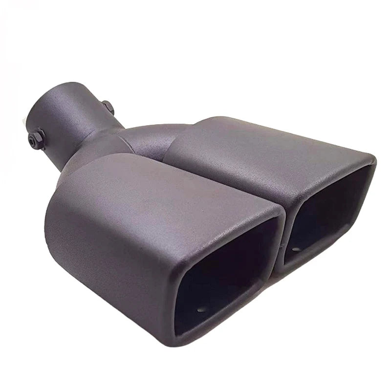 Exhaust Tip Universal Double Outlet Nozzle Rear Muffler Tip Stainless Steel Square Mouth Exhaust Pipe Muffler Car Accessories Revix