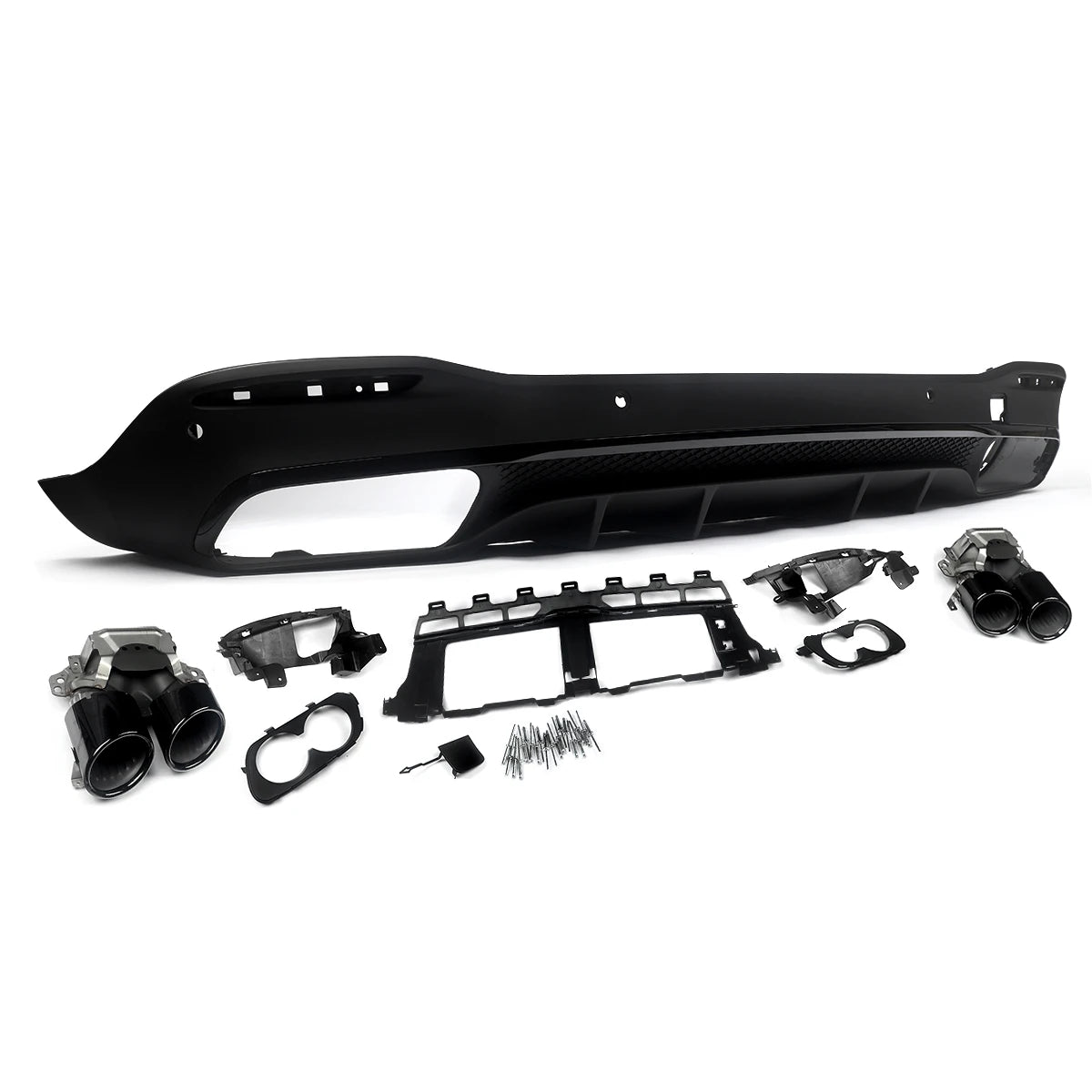 Mercedes-Benz GLE53 Rear Bumper Diffuser Lip + Exhaust Tips For GLE350 GLE400 GLE450 GLE580 2019+ Revix