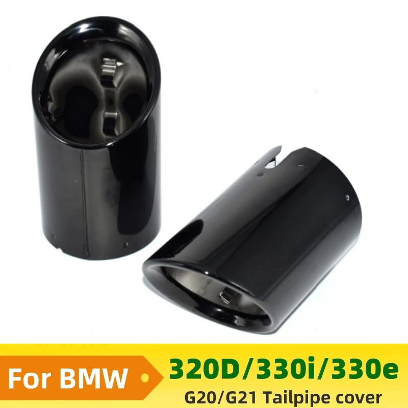 For BMW 320d 330i 330e Exhaust Tailpipe cover G20 G21 Muffler Tip Nozzle Black Exhaust Head Revix