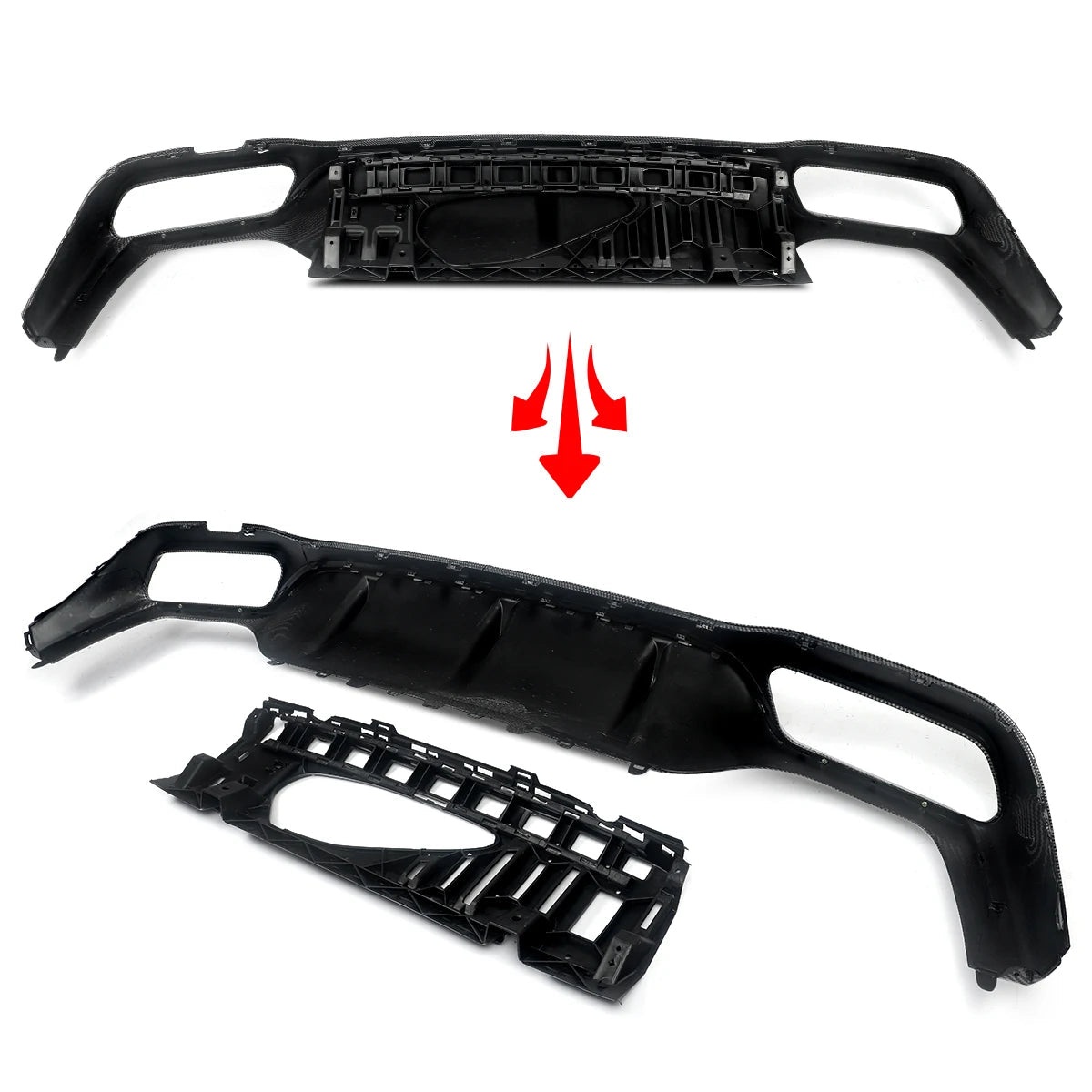 Rear Diffuser+Exhaust Tips For MERCEDES BENZ W213 E CLASS AMG-Line 2016-2020 Revix